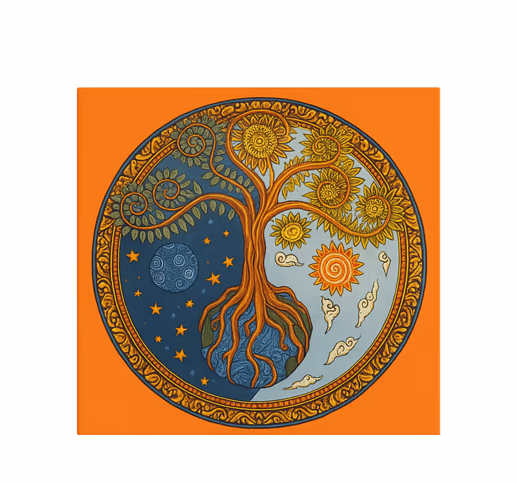 Tenda a rullo soggiorno albero della vita spirituale - TenStickers
