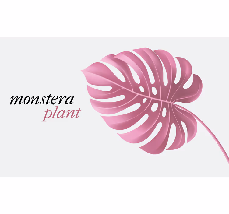 Tenda a rullo camera da letto stile monstera rosa - TenStickers