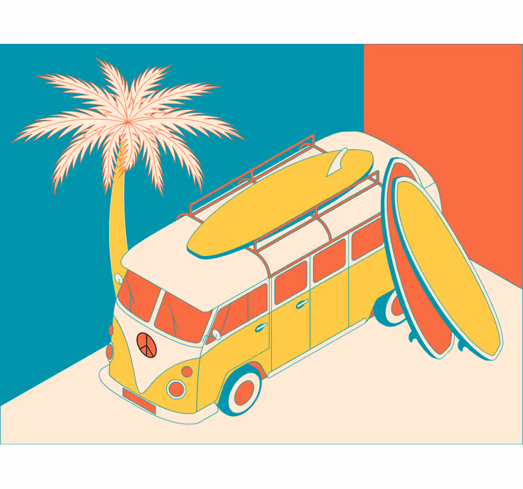Tenda a rullo camera da letto furgone hippy - TenStickers
