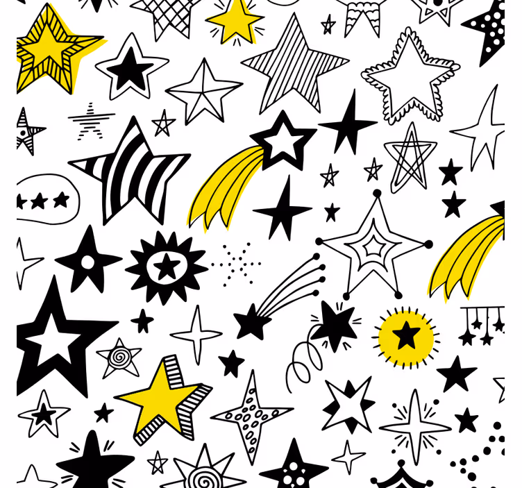 Tenda a rullo camera da letto stelle doodle - TenStickers