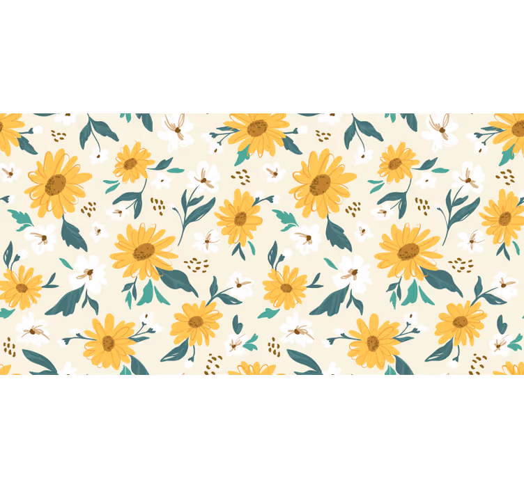 Tenda a rullo camera da letto girasoli e margherite - TenStickers