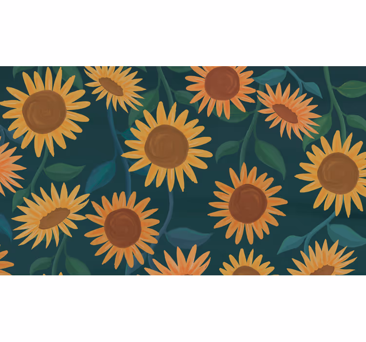 Tenda a rullo camera da letto piante di girasole - TenStickers