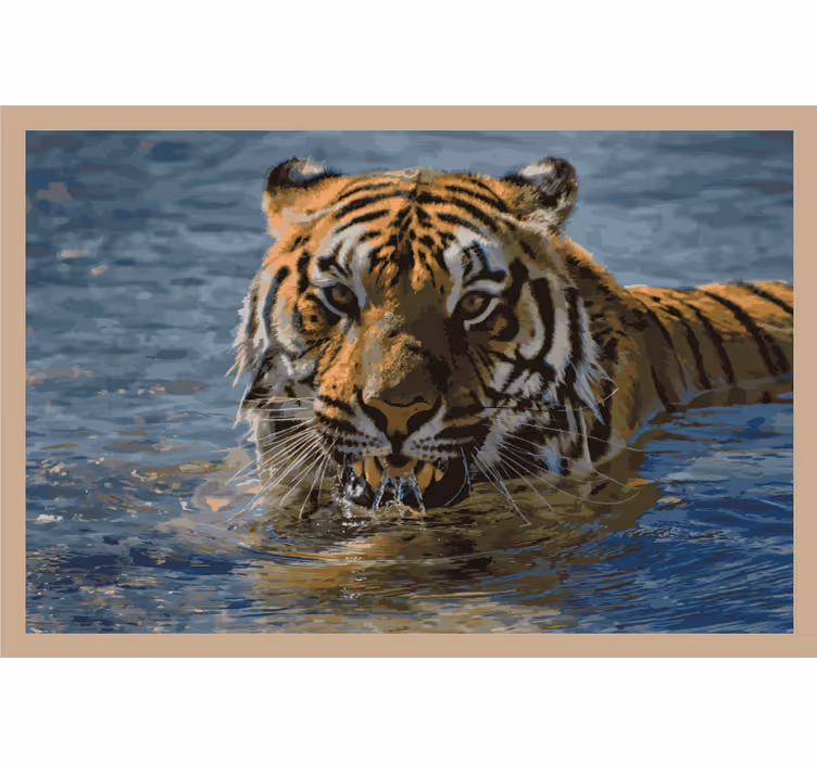Tenda a rullo camera da letto nuotatore tigre - TenStickers