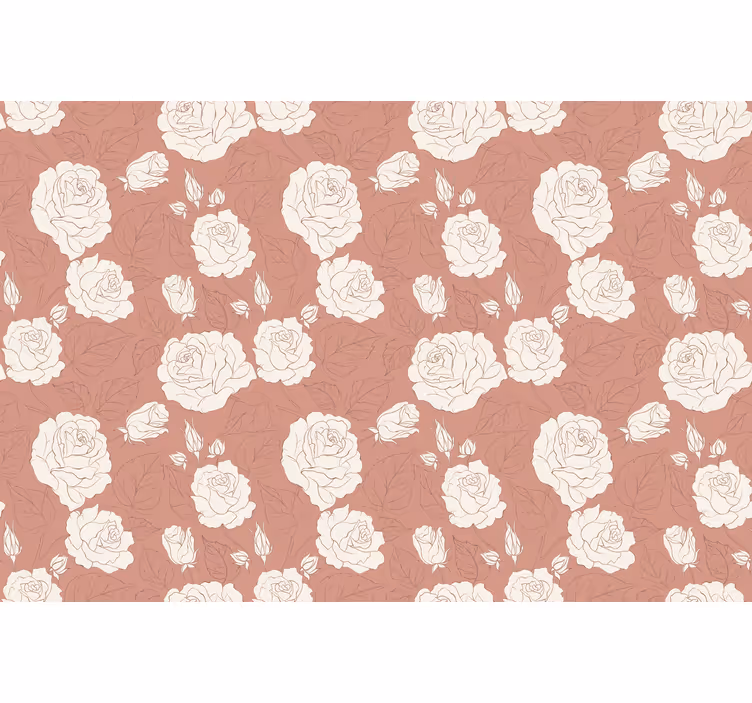 Tenda a rullo camera da letto rose grandi terracotta - TenStickers