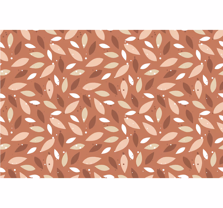 Tenda a rullo camera da letto motivo foglie terracotta - TenStickers