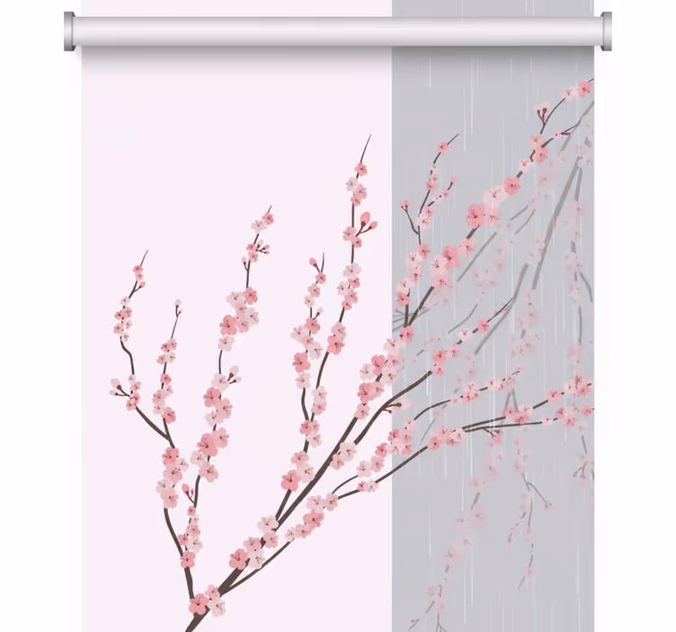 Tenda a rullo camera da letto colore chiaro fiorito - TenStickers