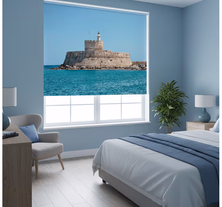 Tenda a rullo camera da letto resti del colosso di rodi - TenStickers