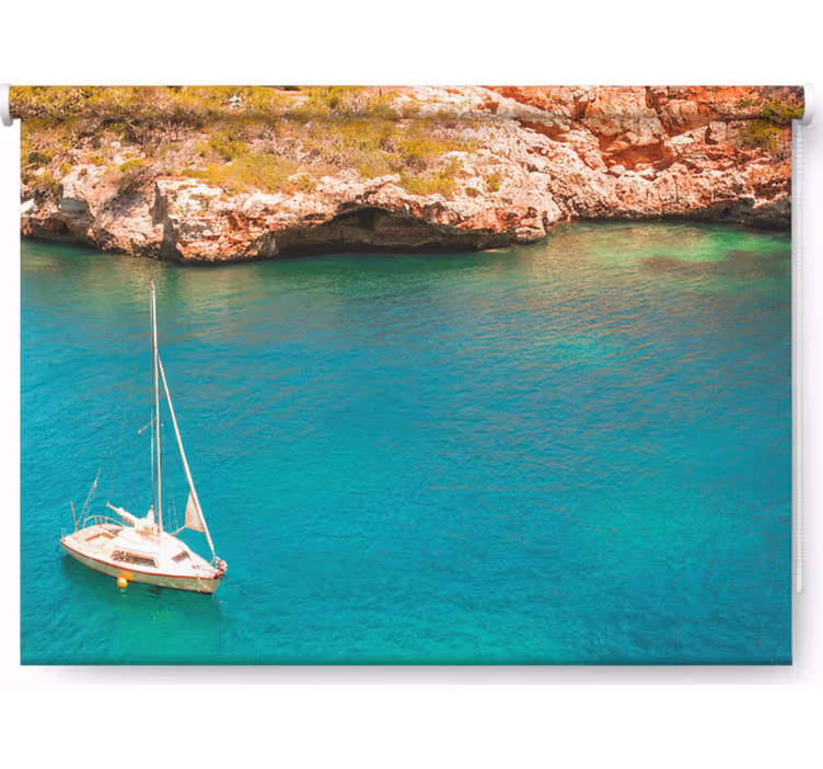 Tenda a rullo camera da letto blu oceano maiorca - TenStickers