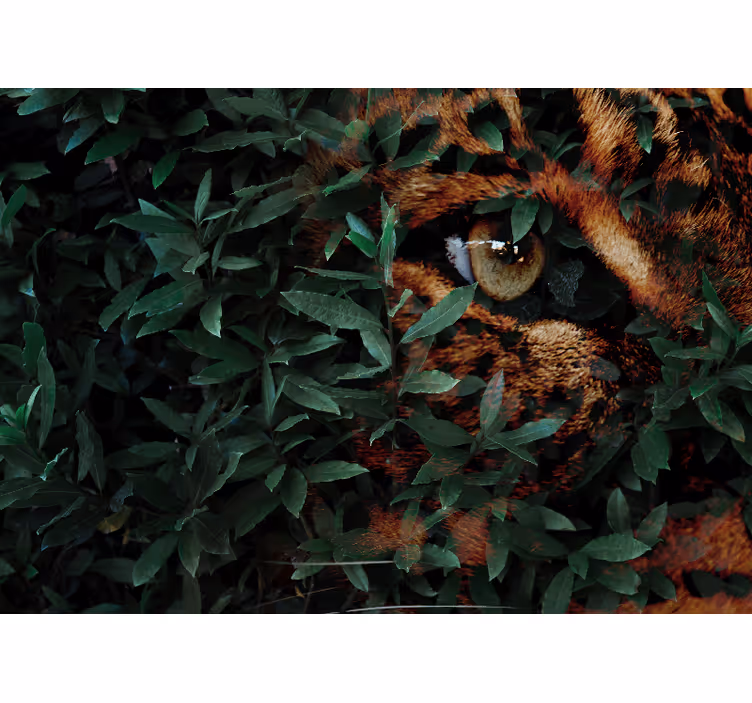 Tenda a rullo camera da letto foglie verdi tigre - TenStickers