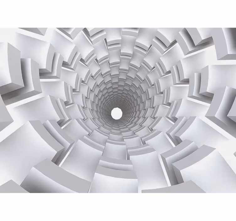 Tenda a rullo bianca effetto tunnel in carta 3d - TenStickers