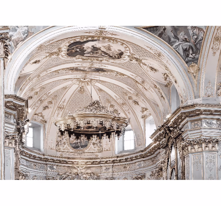 Tenda a rullo bianca architettura vintage 3d - TenStickers