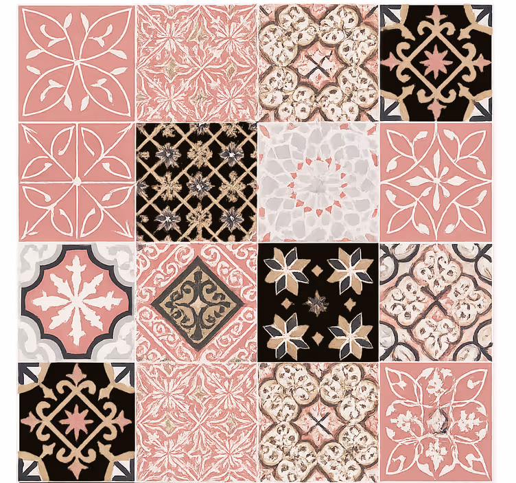 Tenda a rullo soggiorno cemento rosa - TenStickers