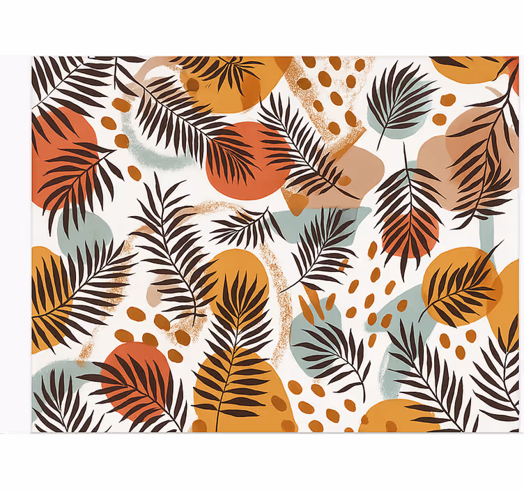 Tenda a rullo soggiorno foglia tropicale colorata - TenStickers
