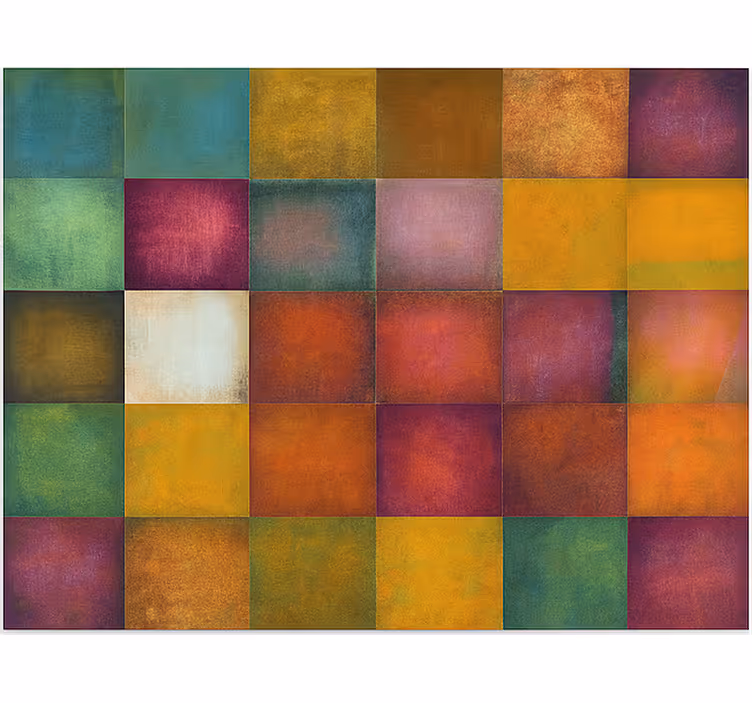Tenda a rullo soggiorno motivo quadrati vintage colorati - TenStickers