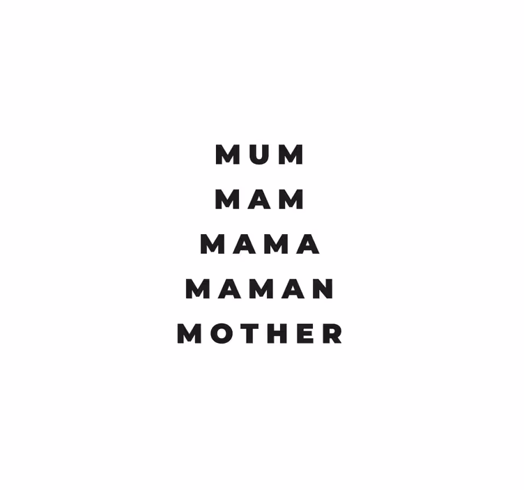 Tenda a rullo soggiorno mamma in diverse lingue - TenStickers