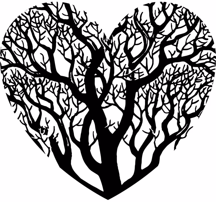 Tenda a rullo camera da letto albero del cuore - TenStickers