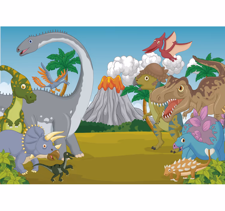Tenda a rullo cameretta decorativa con dinosauri - TenStickers