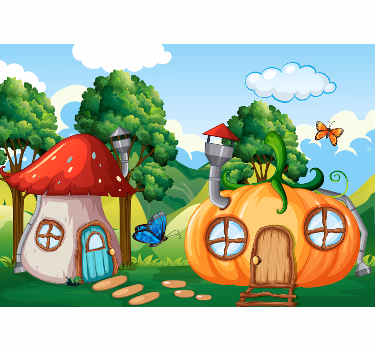 Tenda a rullo cameretta murale foresta fantastica bambini - TenStickers
