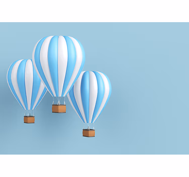 Tenda a rullo cameretta palloncino bianco e blu - TenStickers