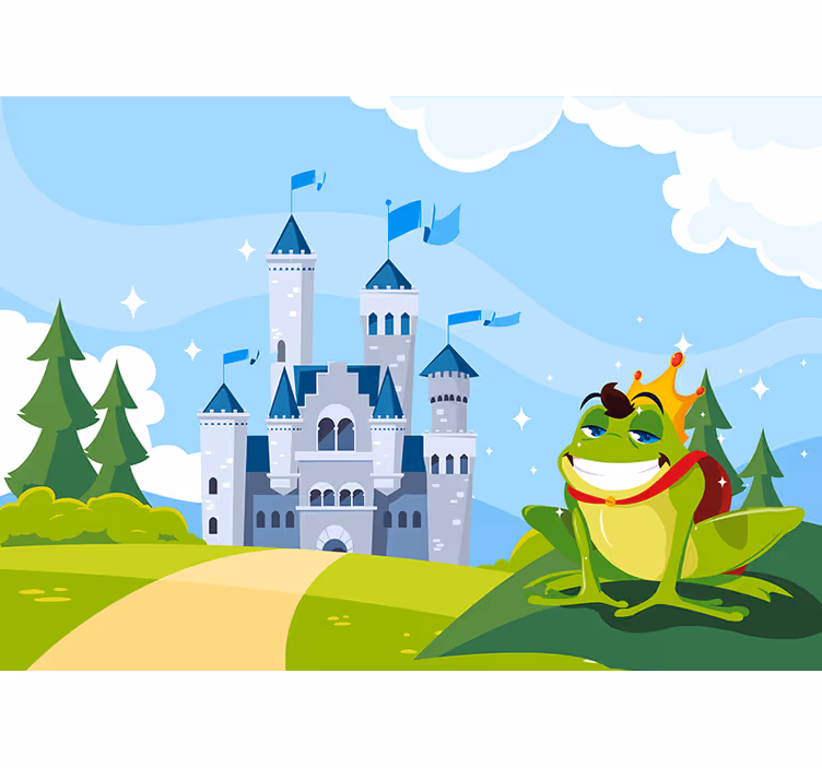 Tenda a rullo cameretta principe ranocchio e castello - TenStickers