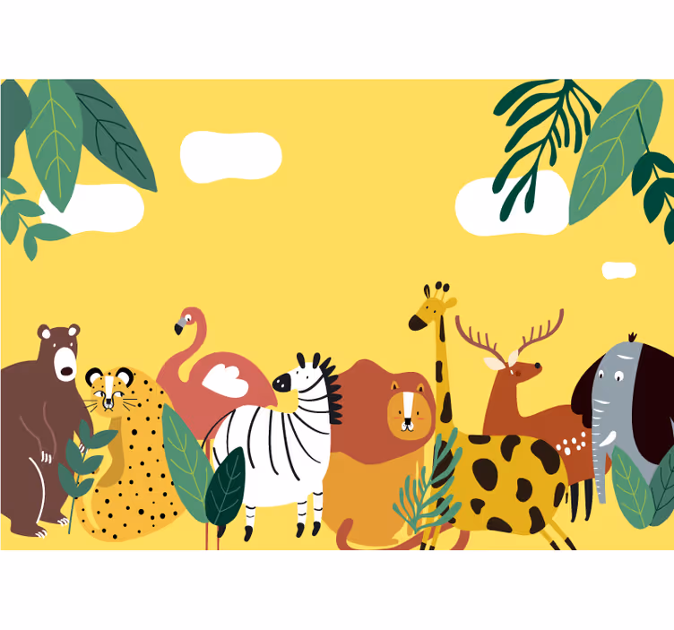 Tenda a rullo cameretta animali selvatici diversi - TenStickers