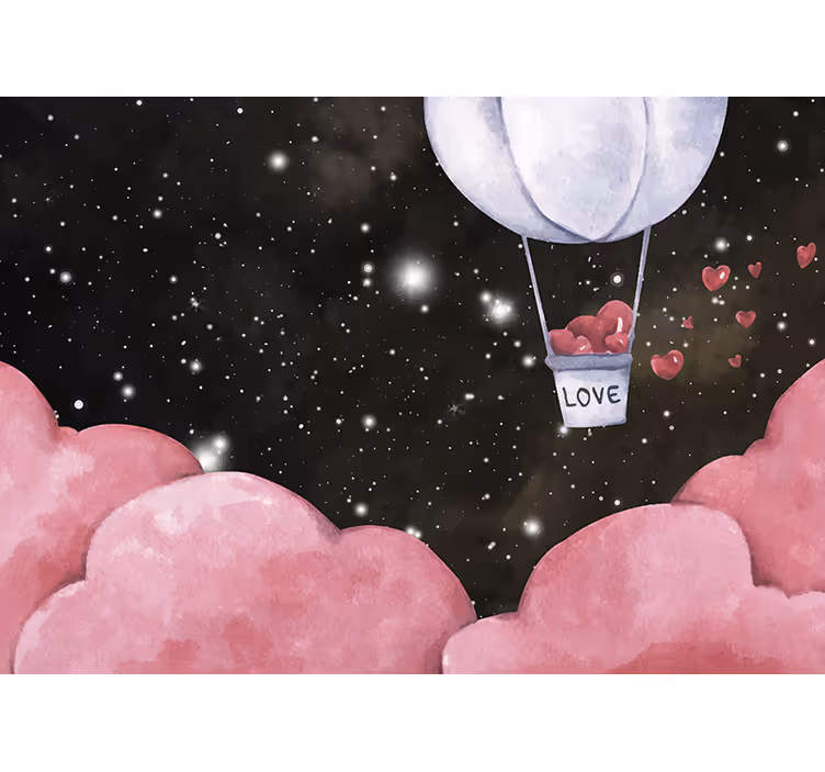 Tenda a rullo cameretta illustrazione romantica palloni - TenStickers