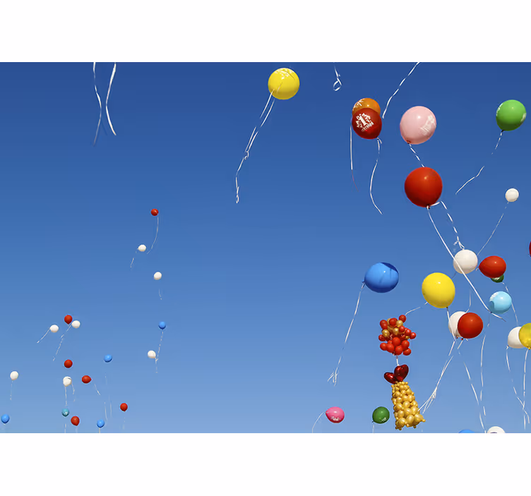 Tenda a rullo cameretta palloncini luminosi nel cielo - TenStickers