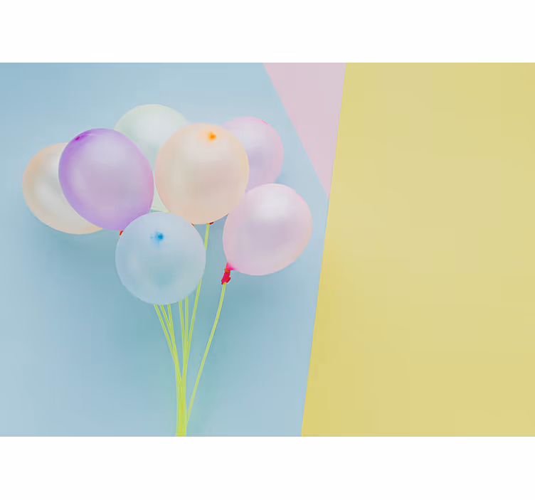 Tenda a rullo cameretta con cornice moderna e palloncini - TenStickers
