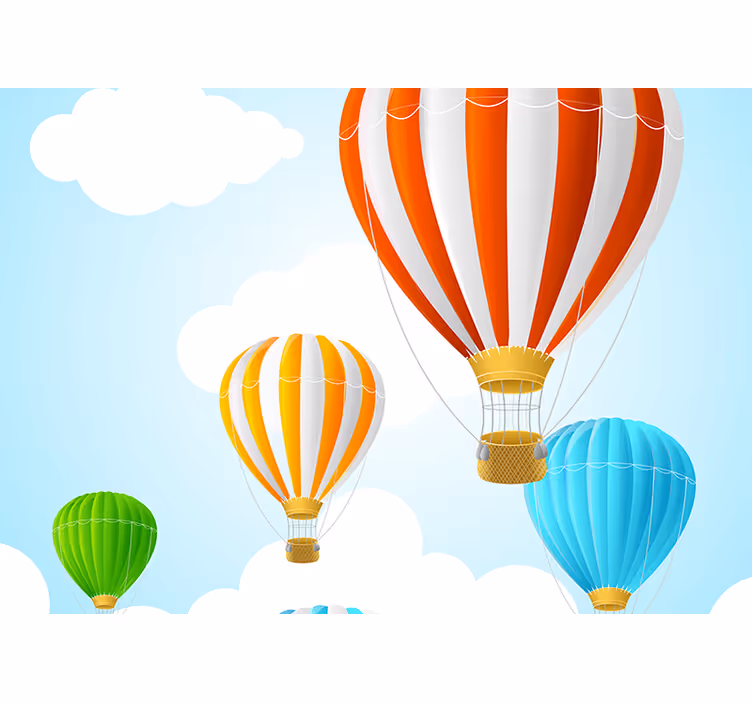 Tenda a rullo cameretta cielo nuvole e mongolfiere - TenStickers