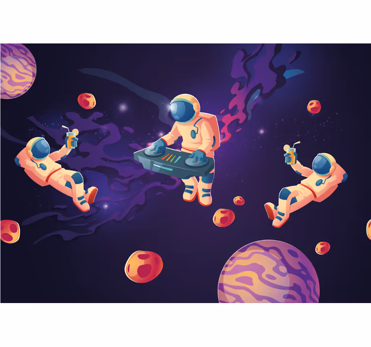 Tenda a rullo cameretta astronauti dei cartoni - TenStickers