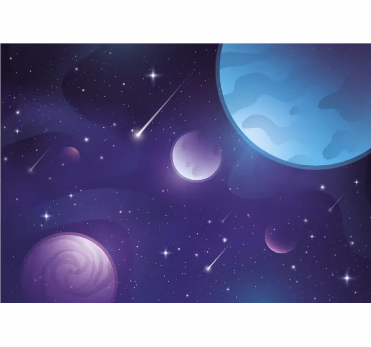 Tenda a rullo cameretta spazio misterioso con stelle cadenti - TenStickers