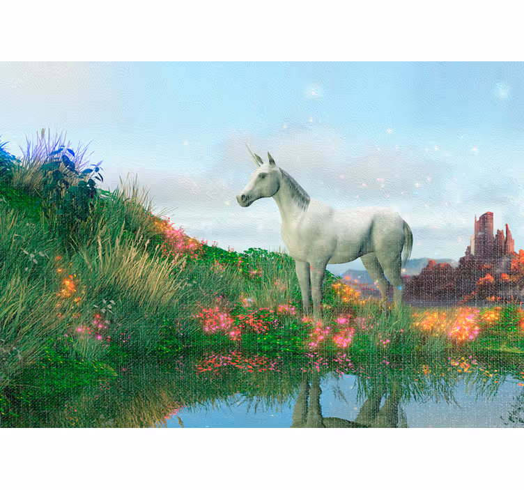 Tenda a rullo cameretta paese delle meraviglie unicorni - TenStickers