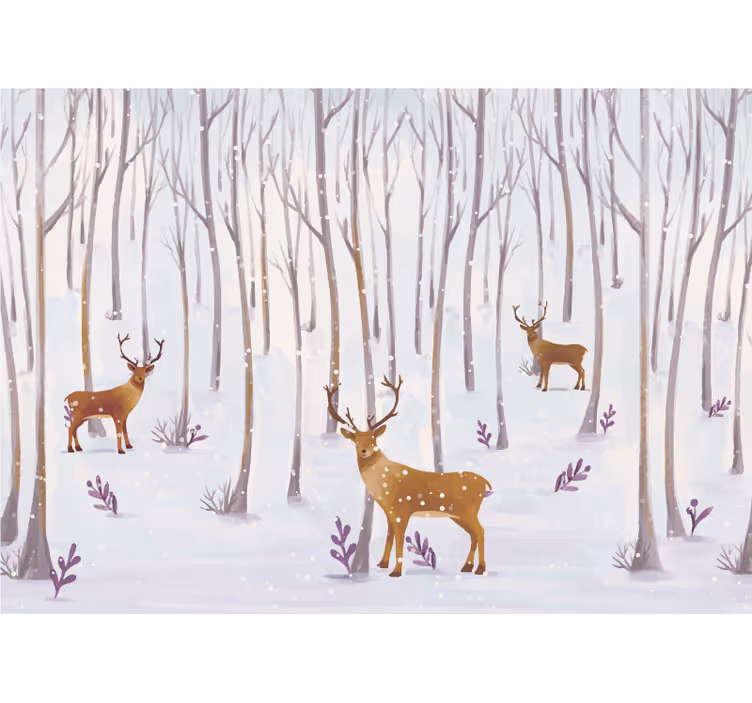 Tenda a rullo cameretta foresta invernale scandinava - TenStickers