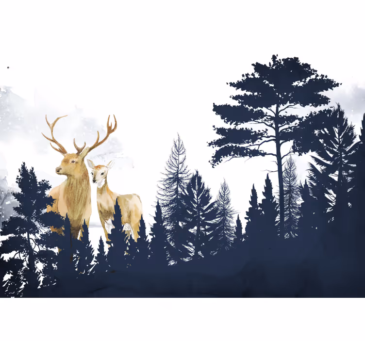 Tenda a rullo cameretta amici del bosco in stile scandinavo - TenStickers