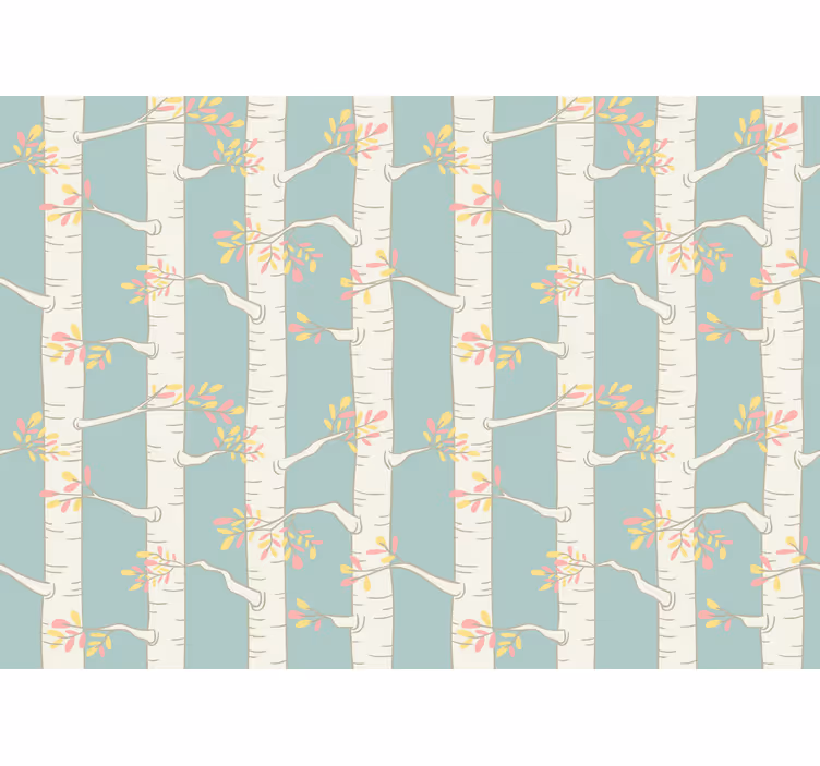 Tenda a rullo cameretta foresta di betulle stile scandinavo - TenStickers