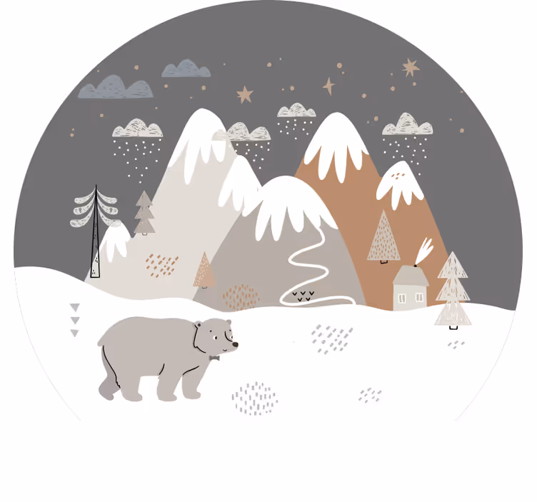 Tenda a rullo cameretta animali selvaggi nordici - TenStickers