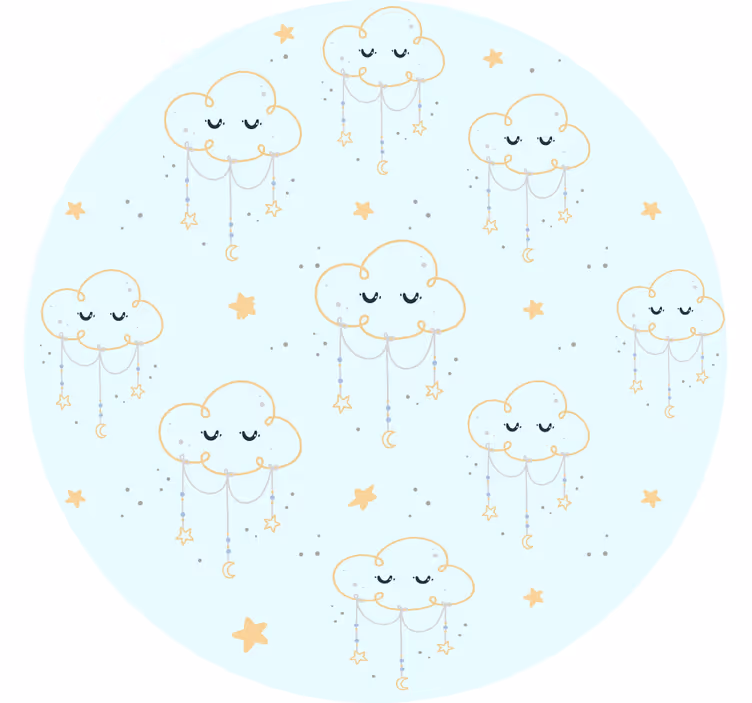 Tenda a rullo cameretta motivo nuvole - TenStickers