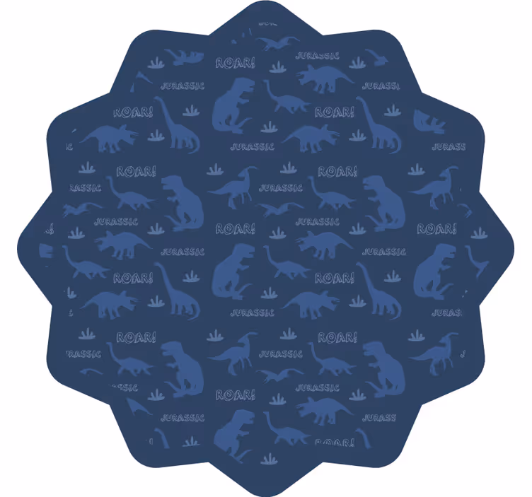 Tenda a rullo cameretta silhouette di dinosauri su azzurro - TenStickers