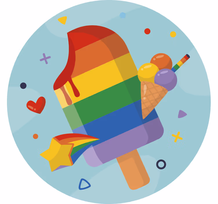 Tenda a rullo cameretta ghiaccioli arcobaleno - TenStickers
