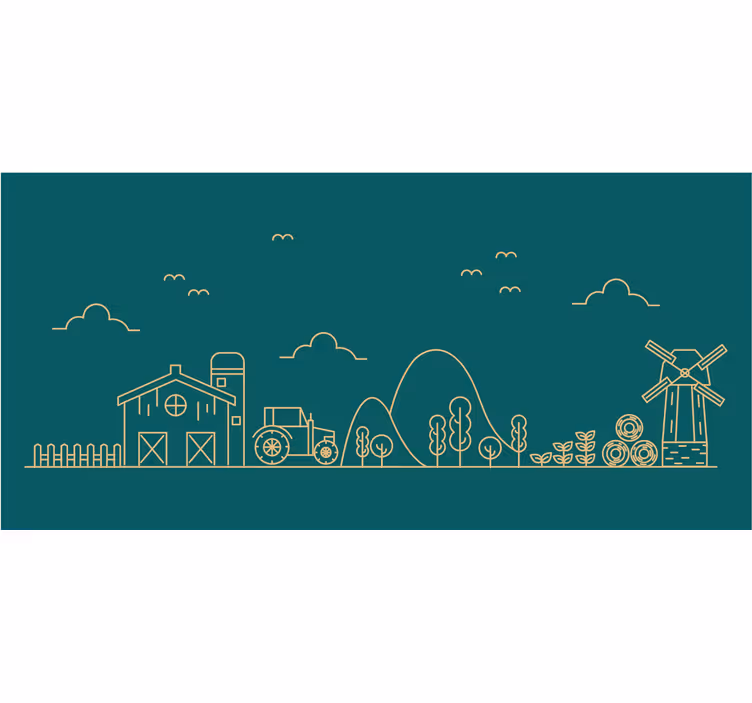 Tenda a rullo cameretta trattori e oggetti agricoli - TenStickers