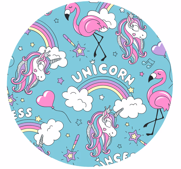 Tenda a rullo cameretta motivo unicorno con fenicottero - TenStickers