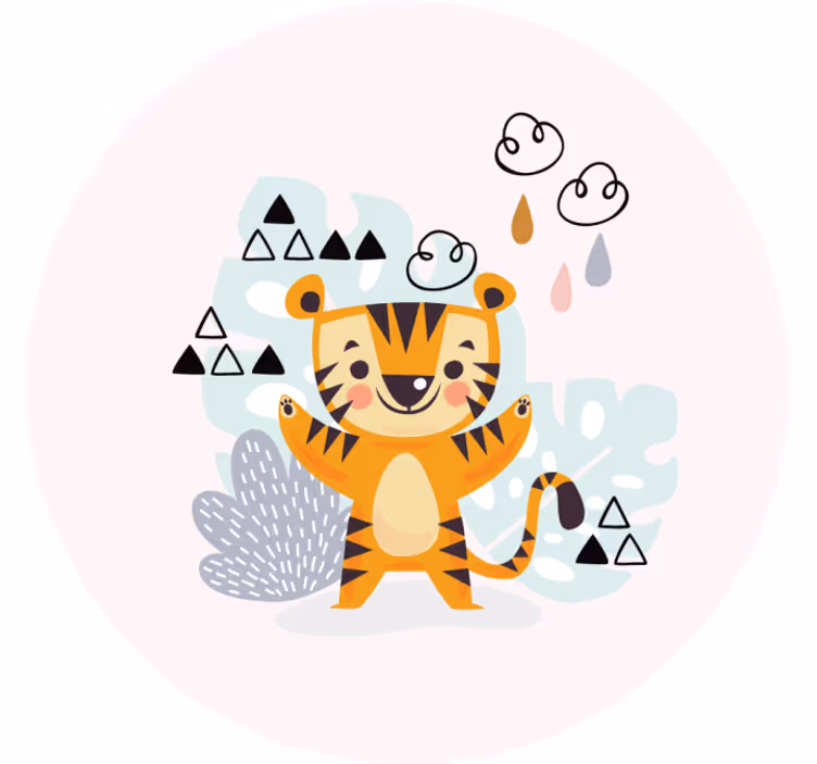 Tenda a rullo cameretta disegno di una tigre - TenStickers