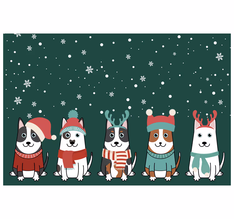 Tenda a rullo cameretta cani di natale - TenStickers