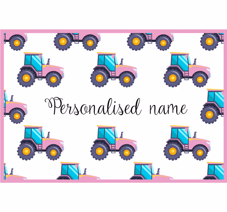 Tenda a rullo cameretta trattore rosa personalizzato - TenStickers