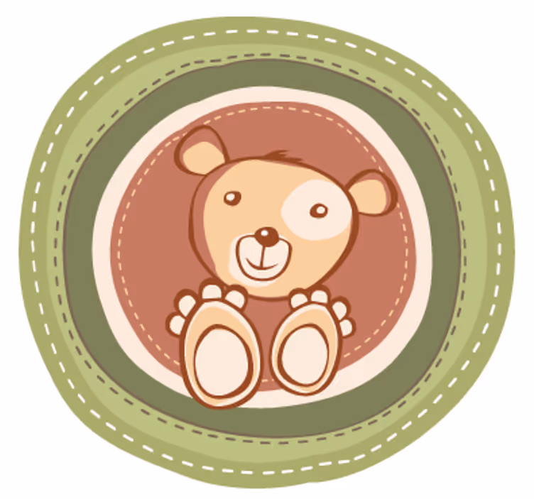 Tenda a rullo cameretta adesivo orso circolare - TenStickers