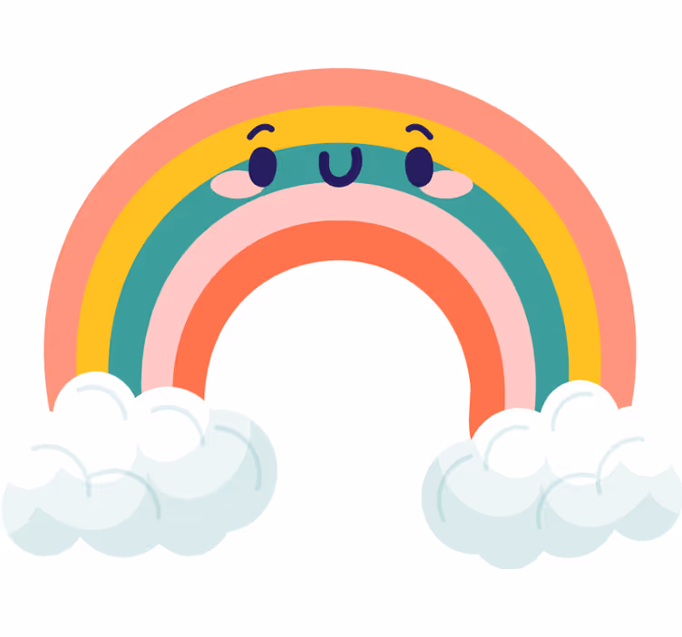 Tenda a rullo cameretta nuvole arcobaleno sorridenti - TenStickers