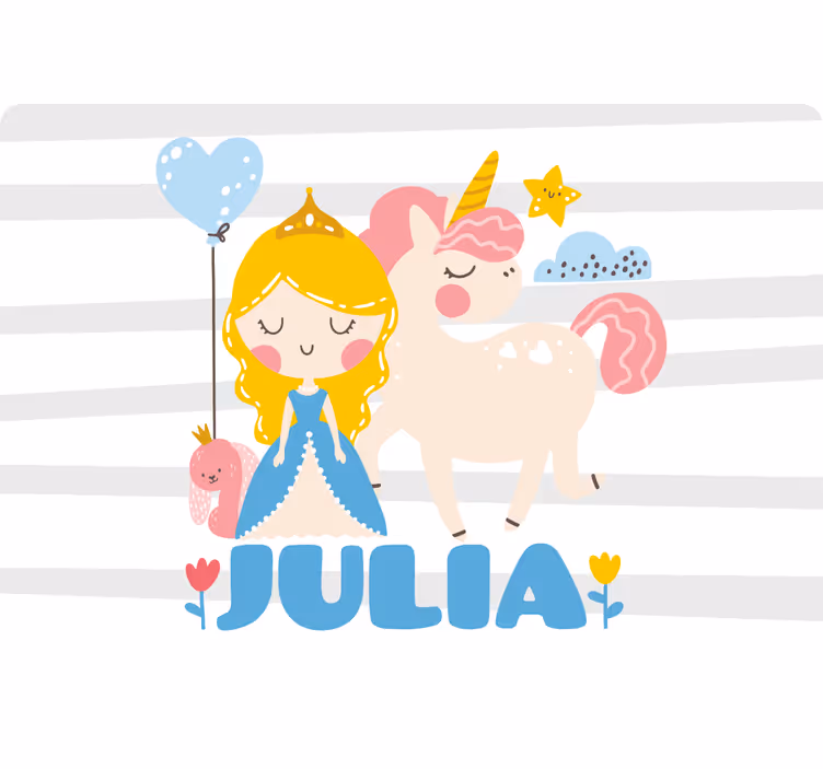 Tenda a rullo cameretta principi e unicorni - TenStickers