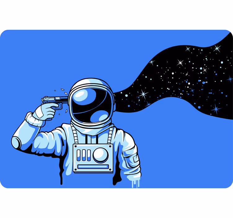 Tenda a rullo cameretta astronauti sotto pressione - TenStickers