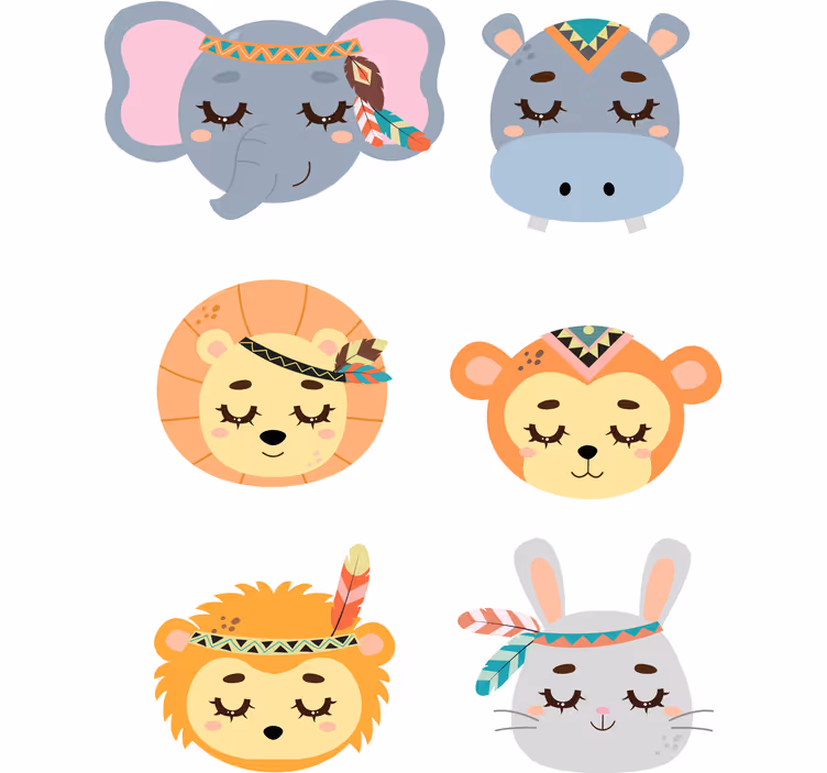 Tenda a rullo cameretta animali nordici gialli e grigi - TenStickers