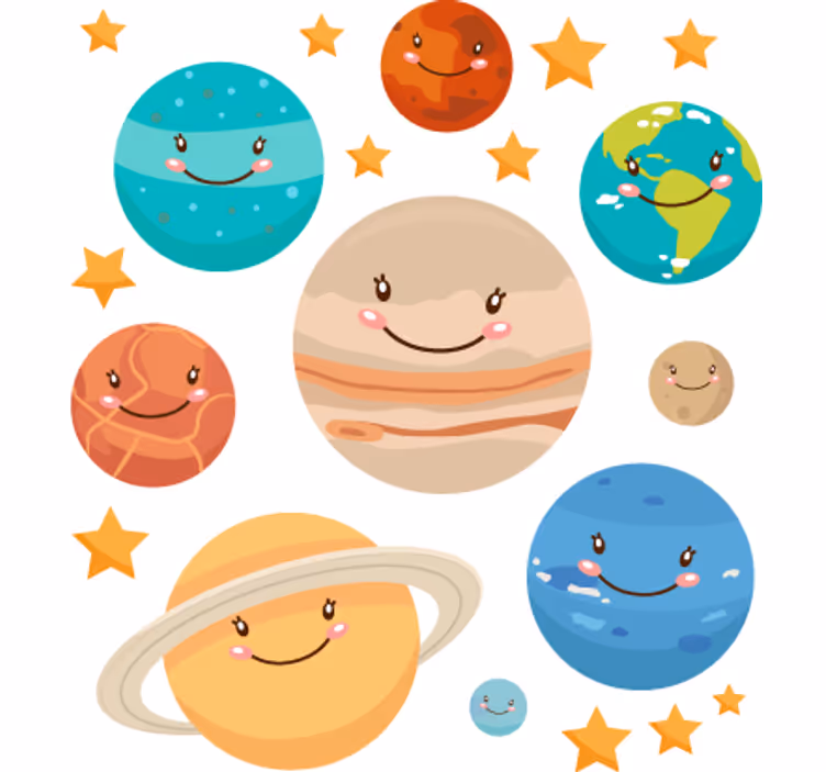 Tenda a rullo cameretta adesivi pianeti sistema solare - TenStickers